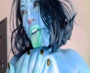 Na'vi vibrates blue pussy and sucks blue nipples from narve sex photondian schoo