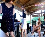 Sexy and Hot Tight Pussy Girls having a party Outdoors at the Garden No Panties and with Thongs in Miniskirt and Summder Dresses from miniskirt tease