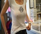 Lexoweb in wet t-shirt – Braless and pantyless from braless wet