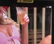 WWE - Lacey Evans enjoying a drink from worship lacey evans wwe bbc splitscreen