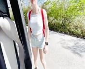 She pays the car ride with blowjobs, hitchhiker sex, car blowjob, sex by the beach, teenage blowjob by the beach from sexibl nude