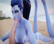 (Overwatch Widowmaker) Delicious blowjob on the beach (hot blowjob, 3D HENTAI UNCENSORED) by Lewy from gautam rode nude lenis