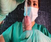 Edging and Sounding by sadistic nurse with latex gloves (DominaFire) from challenge insertion