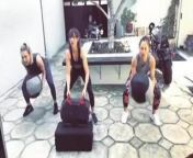Alison Brie, Molly McQueen, Minka Kelly working out from kelli molly