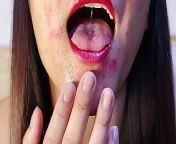 JOI sloppy asian tattoed spit and tongue fetish play from milky sloppy tongue fetish
