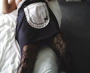 wife dressed up as sexy maid in the bedroom from british wife satin hot