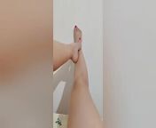 Shy hottie with red pedicure showed off her sexy legs on camera - LuxuryOrgasm from sexy legs pajamiali beautiful girls rape sex video
