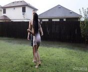 Romantic sex under the rain in Texas from anal sex under the rain