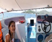 Rented a boat for a day and had sex on it with Asian teen GF from thai boat