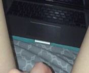 My GF rubbing her big clit while guys jerkoff to her from guy rubs cock on gfs ass mp4