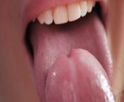 Sloppy blowjob from asian girl gets bright cum from frenulum licking, close-up, pov, vertical video from asian girl licks frenulum with her soft tongue and edges with her oily hands