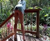 Curvy Jungle Girl Fucked Risky Outdoors - Leg up View Cum Pussy End from jungle girl labia