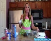 Blonde Trisha Uptown Celebrates Her BDay with Nude Cooking! from trisha nude navel xossipfap com