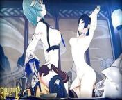 Threesome with Yelan and Eula from Genshin Impact from eula genshin hentai