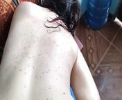 The neighbor gets out of the shower and starts touching herself by squirting, but I give her her dose of cockcillin from देसी पत्नी छू