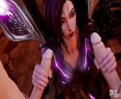 Lol Kaisa Animation Threesome Sex Blowjob and Double Creampie Full 3D Porn Hentai Purple Armor Lights Color Edit Smixix from lolibooru 3d cowgirl 2