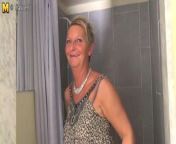 Naughty Dutch housewife playing with her wet pussy from dutch granny