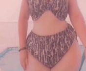 SUPER THICC LATINA in POOL from super pear bbw