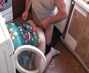 Old roommate stuck head sexy MILF Platinum into washing machine, fucked cunt doggy style and cum in pussy. Hard sex. Brutal sex from hostel xxx washing machine head xxx