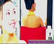 Cute Girl Armpits hair Shaved by Barber by a Straight Razor. from barber shaving desi armpits