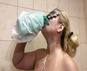 Zara is doused with milk in a hotel bathtub from zara nur big breast