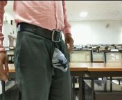 Horny teacher risky handjob in classroom from indian gay bulge