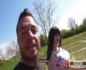 Chubby amateur fucked outdoor in public POV by sex date dude from chbby