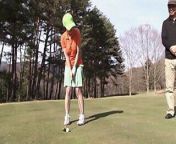 Golf game with sex at the end with beautiful Japanese women with hairy and horny pussy from game video golf