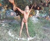 peeing under the olive tree from peeing from a fallen tree upskirt no panties pissing girl