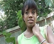 Pretty ebony gets picked up and gets her pussy pumped deep to get a favor from neighbour girl get fuck for
