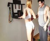 Home training turns into a hard fuck with my personal trainer from amrikaxxx comus train sex