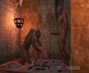 Cruel monsters fuck teen in the dark dungeon from 3d horror monster
