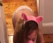 Lil piggy wags her tail from wag sex