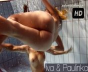 Ala and Iva with Paulinka nude and horny in the pool from belarus milana paulinka