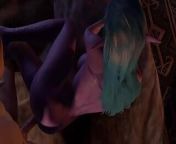 Purple Night Elf in Skyrim has Side Anal on bed - Skyrim Porn Parody Short Clip from saffron side anal