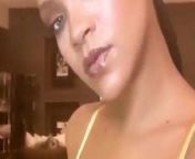 Rihanna selfie showing her big cleavage in a bra from big cleavage