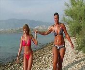Horny German lesbians dildoing each other on the beach from beach sex movie