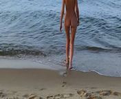 A leash on the beach nudist naturist pet play teen from pure nudism naturist family