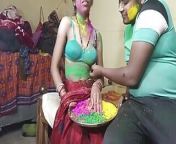First time holi celebrate with beautiful Indian bhabhi from hindi amateur h