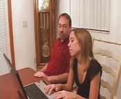 Tiny Tit Cock Eyed Good Girl Amber FUCKED by DIRTY D DICK on LapTop Table SEMEN IN MOUTH from laptop wife