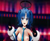Yuka Queencard - SengokuMMD - Blue Hair Color Edit Smixix from dance for the webcam half naked