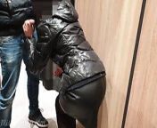 Teacher flashed and then sucks my dick in the mall dressing room 4K from dress changing room caught on hidden camera
