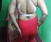 Indian Sruti bhabi strips in red leggings and bra from hot bhabi in red bra