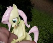 Fluttershy Gets Cum to the Face During a Titjob from sfm fluttershy luna butt porn