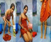 Desi hot girl dress removing bathing showing for stepbrother small boobs showing from hansika remove dress in bathroom