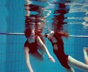 Diana Zelenkina and Simonna, sexy brunettes in the pool from simonna braboveanu la dus