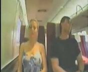 Big tit blonde groped on train from nipple sucking train boob grope