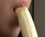 Beautiful Japanese girl sexily eating a banana from girl sexily dee papa sex