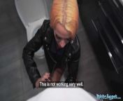 Public Agent Waitress makes a mess of his pants and offers to fuck him in the toilet from nonudeville ounny lio