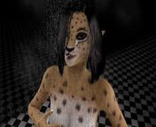 Cheetah Girl Blowjob in the shower Cum on Face Furry Cosplay from chita bhdem
